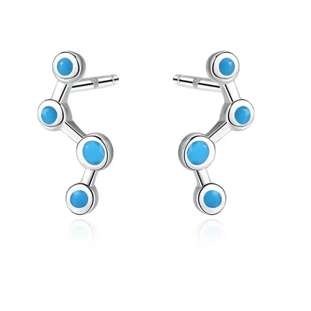 NEW 925 sterling silver with turquoise stones geometric jewelry earrings B16A